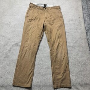 Obey Pants Mens 32 Khaki Tan Travelers Chino Mid Rise Back Besom Pockets 31x30